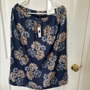 GAP Blue and Gray A-Line Skirt Knee-Length Casual